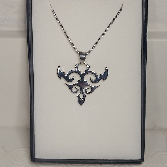 TRIBAL PENDANT NECKLACE ,STAINLESS STEEL 22 IN. - Picture 2 of 7